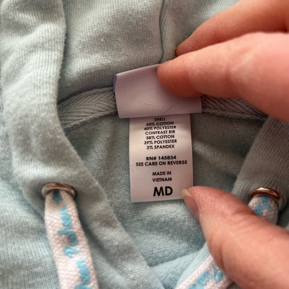 Pusheen and Sloth Crop Hoodie Light Blue Womens Medium Slow Down - Picture 5 of 5